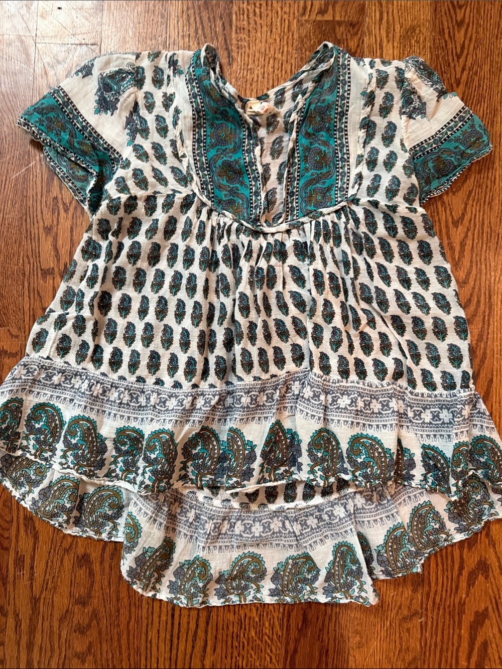 Raga Anthropologie Nomad Paisley Print Peasant Top
